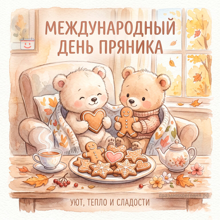 открытка к Международному дню пряника 21 апреля