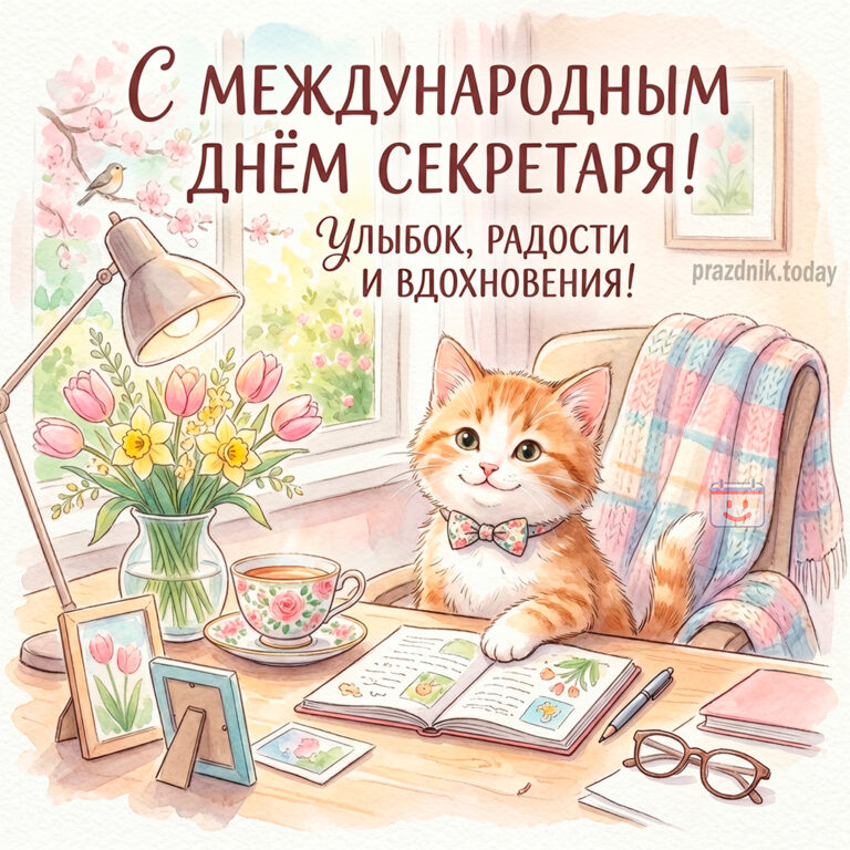 открытка к Международному дню секретаря