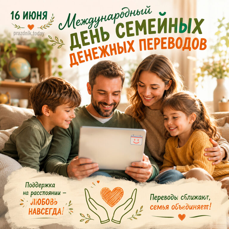 Открытка к Международному дню семейных денежных переводов 16 июня