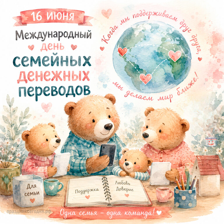 Открытка к Международному дню семейных денежных переводов 16 июня