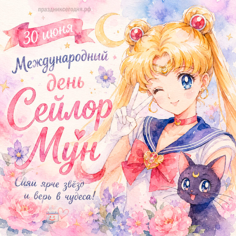 Открытка к Международному дню Сейлор Мун 30 июня