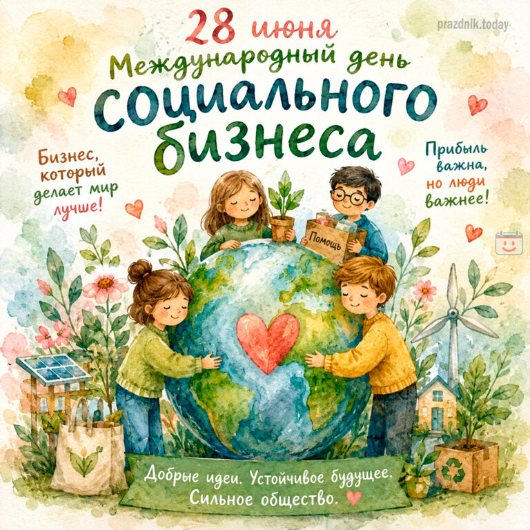 Открытка к Международному дню социального бизнеса 28 июня