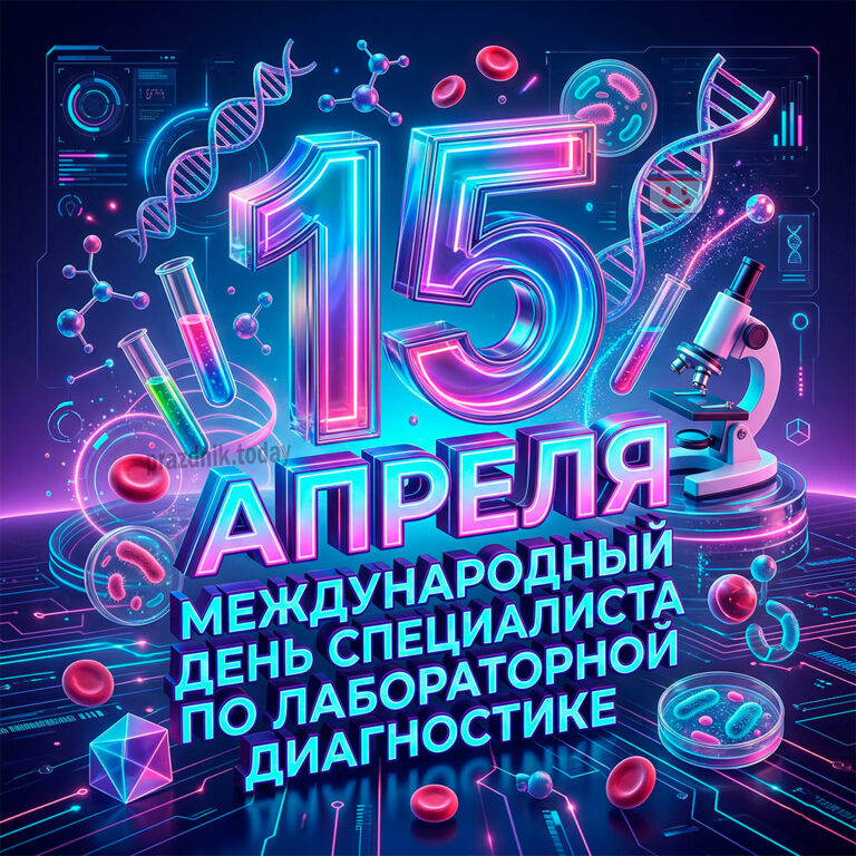 открытка к Международному дню специалиста по лабораторной диагностике 15 апреля