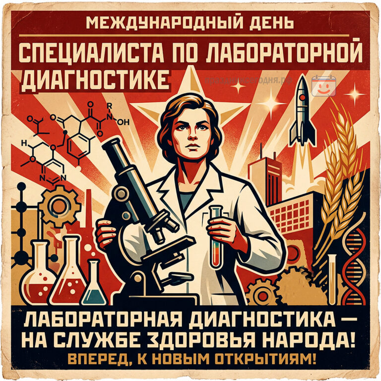 открытка к Международному дню специалиста по лабораторной диагностике 15 апреля