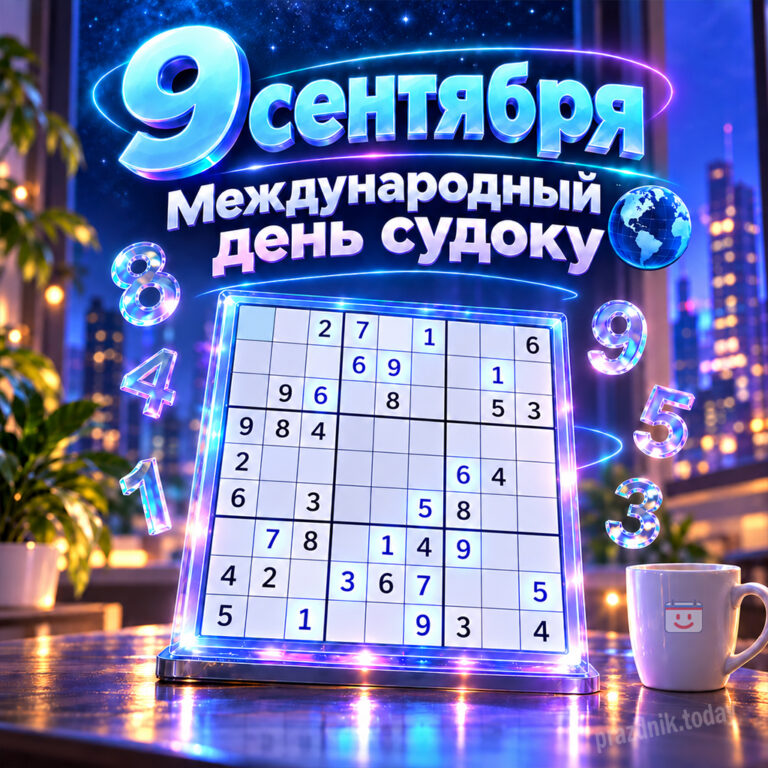 Открытка к международному дню судоку 9 сентября