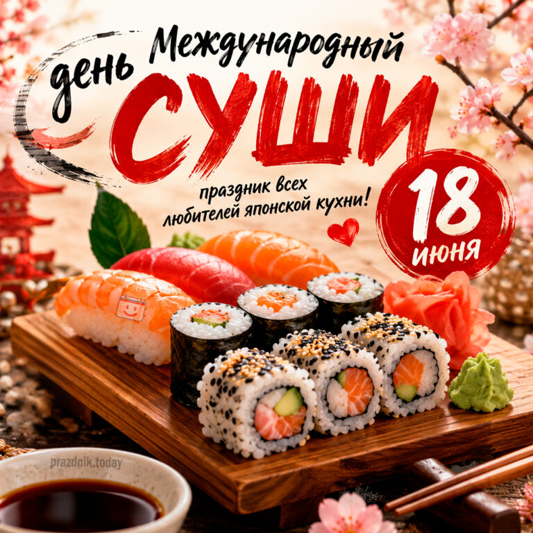 Открытка к Международному дню суши 18 июня