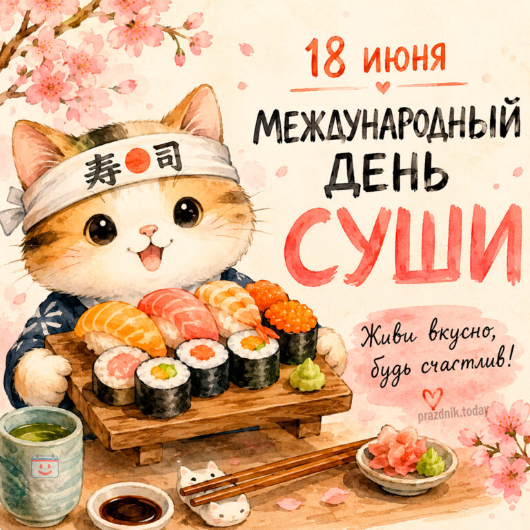 Открытка к Международному дню суши 18 июня