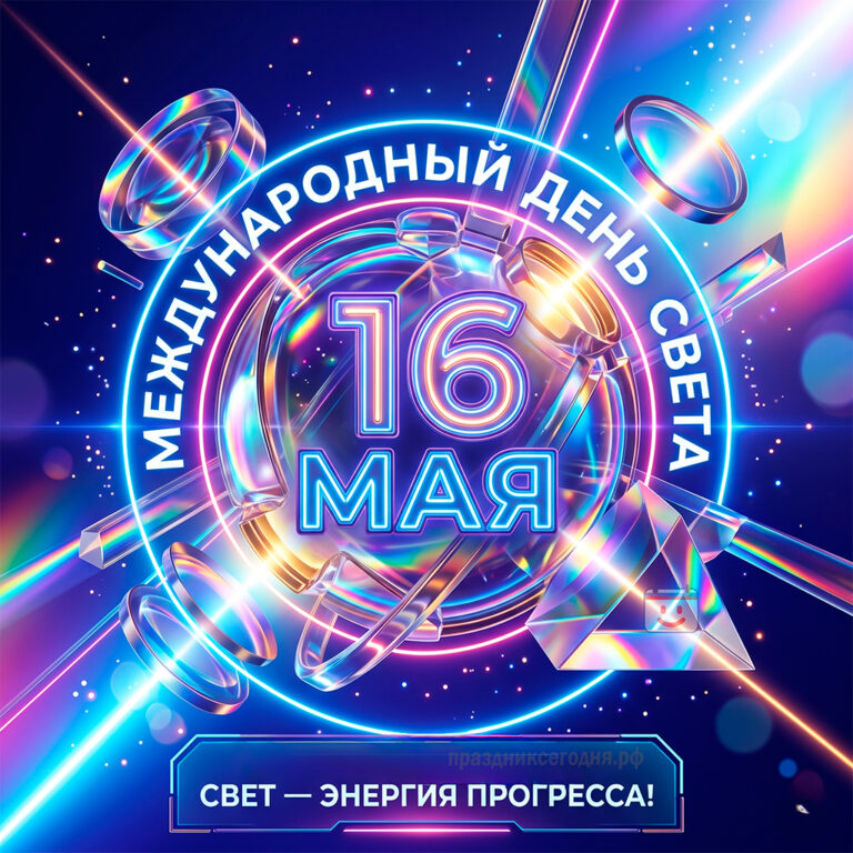 Открытка к Международному дню света 16 мая