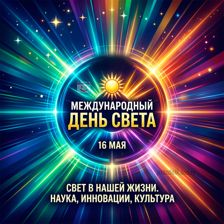 Открытка к Международному дню света 16 мая