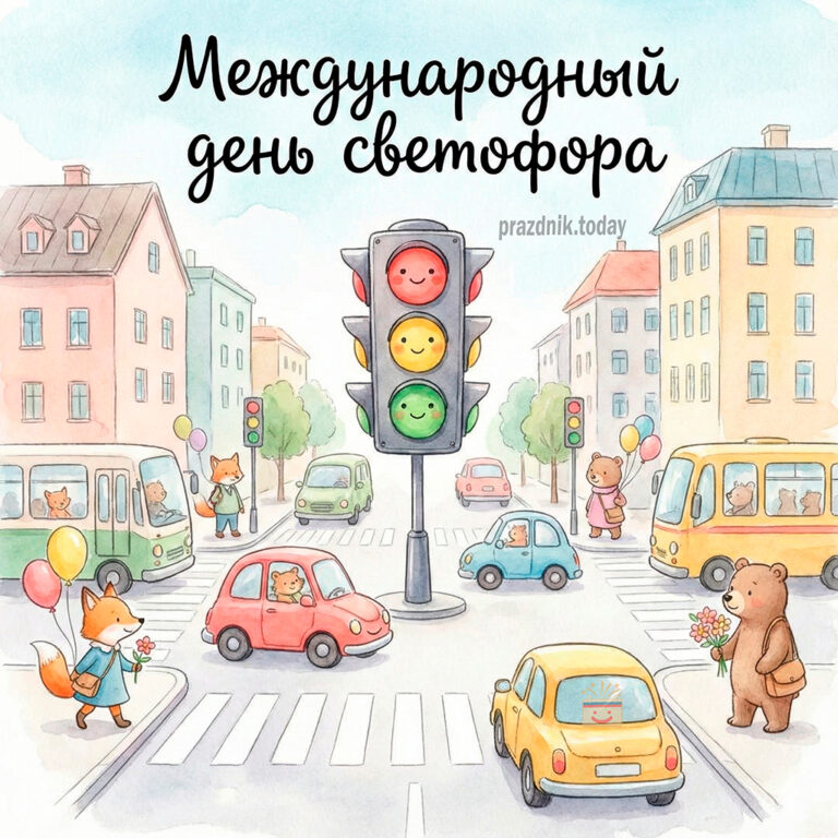Открытка к Международному дню светофора