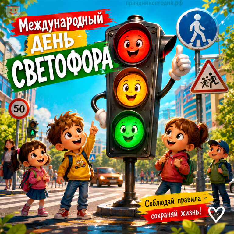 Открытка к Международному дню светофора