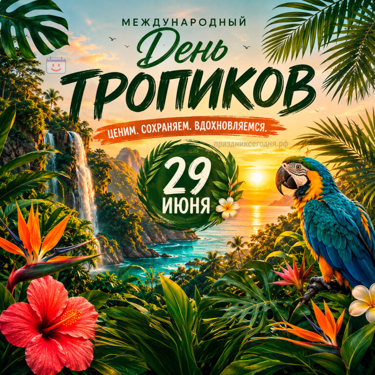 Открытка к Международному дню тропиков 29 июня