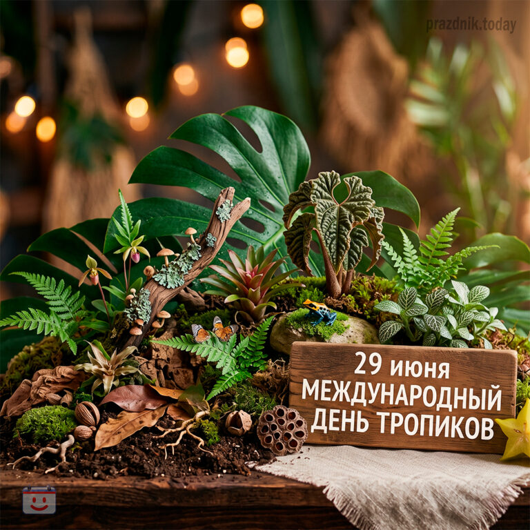 Открытка к Международному дню тропиков 29 июня