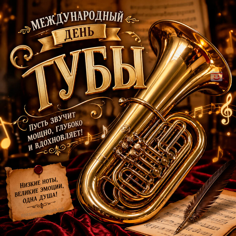 Открытка с Международным днём тубы