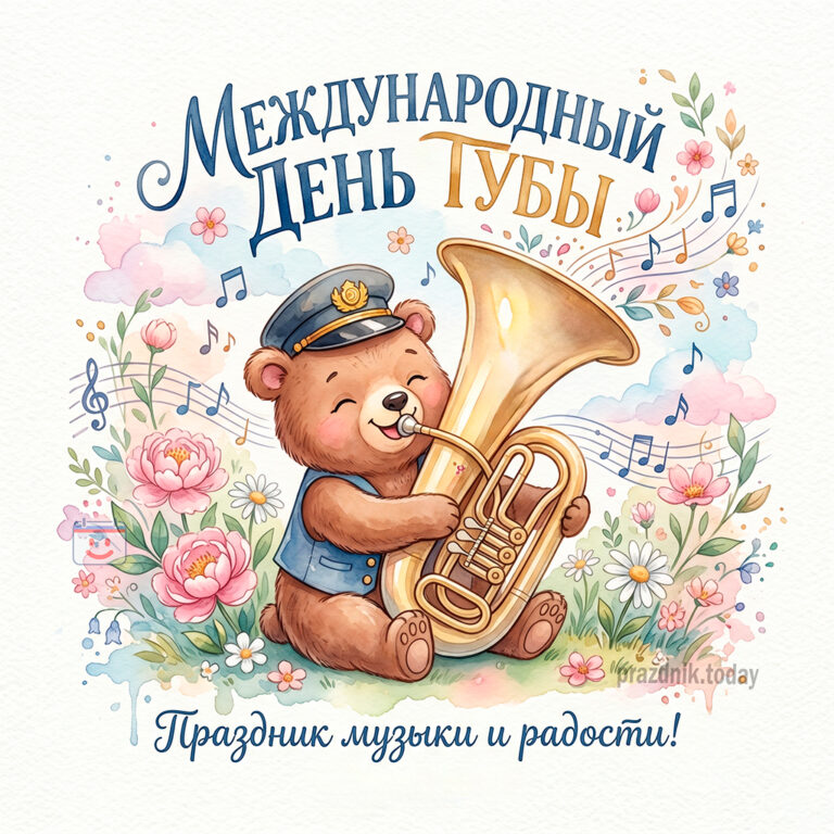 Открытка с Международным днём тубы