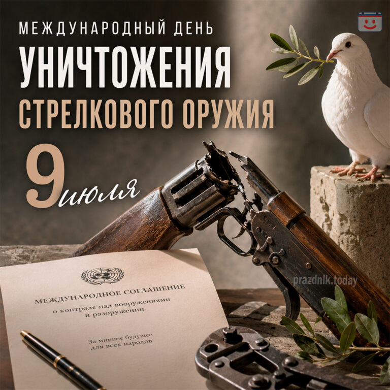 Открытка к Международному дню уничтожения стрелкового оружия 9 июля