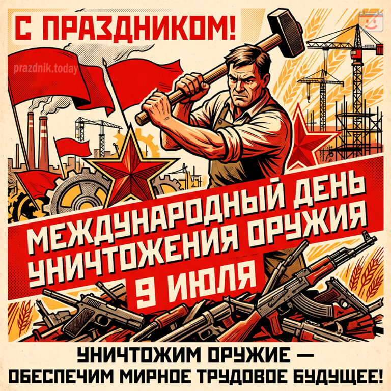Открытка к Международному дню уничтожения стрелкового оружия 9 июля