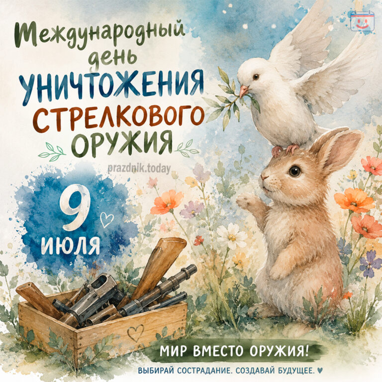 Открытка к Международному дню уничтожения стрелкового оружия 9 июля
