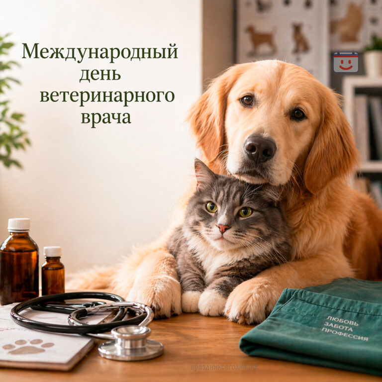 Открытка к международному дню ветеринарного врача