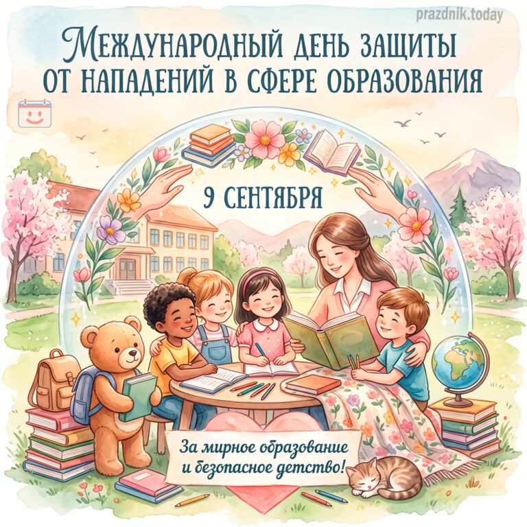 Открытка к Международному дню защиты от нападений в сфере образования 9 сентября