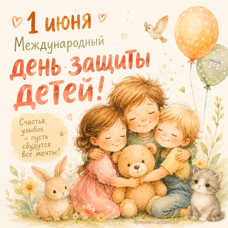 Открытка к Международному дню защиты детей 1 июня