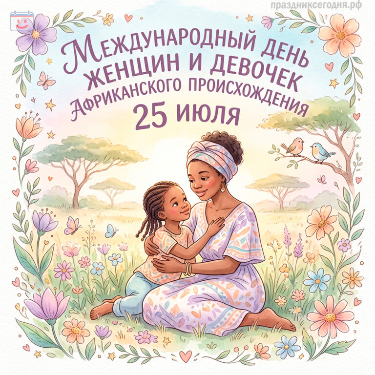 Открытка к Международному дню женщин и девочек африканского происхождения 25 июля