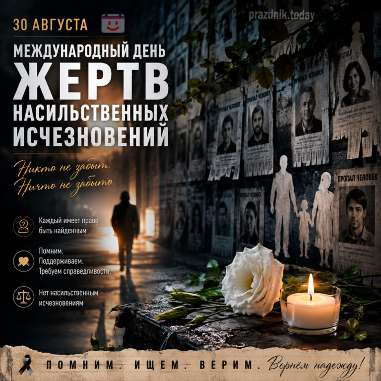 Открытка к Международному дню жертв насильственных исчезновений 30 августа