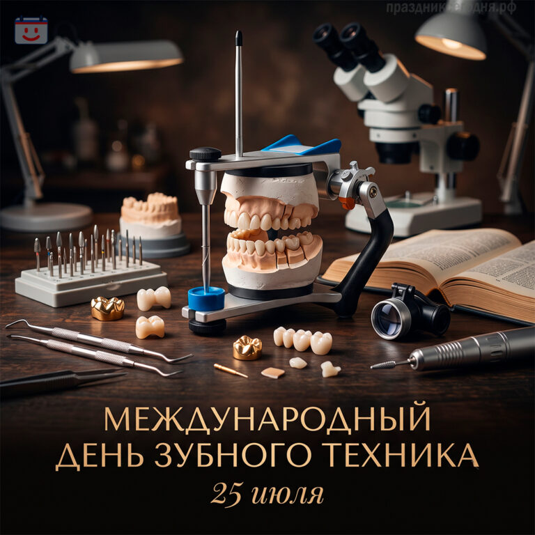 Открытка к Международному дню зубного техника 25 июля