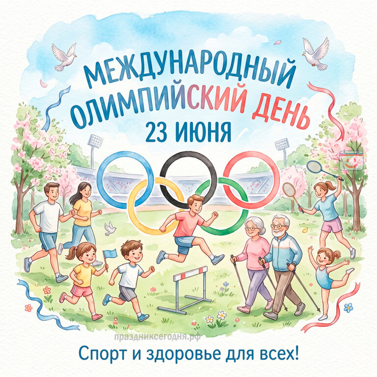Открытка к Международному олимпийскому дню 23 июня