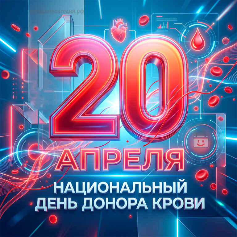 открытка к Национальному дню донора крови 20 апреля
