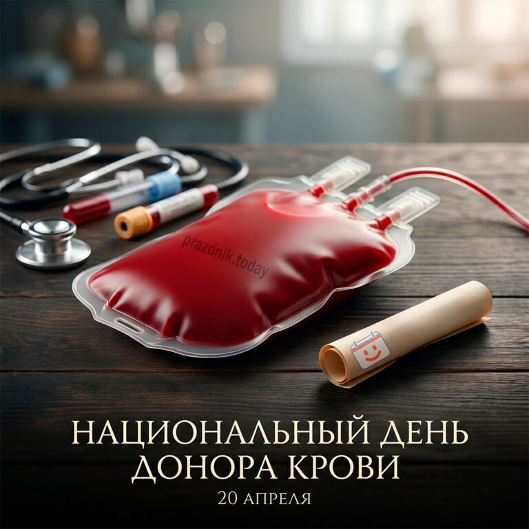 открытка к Национальному дню донора крови 20 апреля
