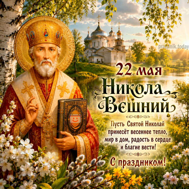 Открытка к празднику Никола Вешний 22 мая