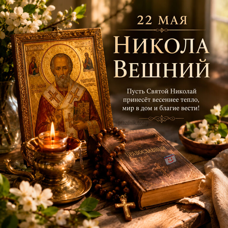 Открытка к празднику Никола Вешний 22 мая