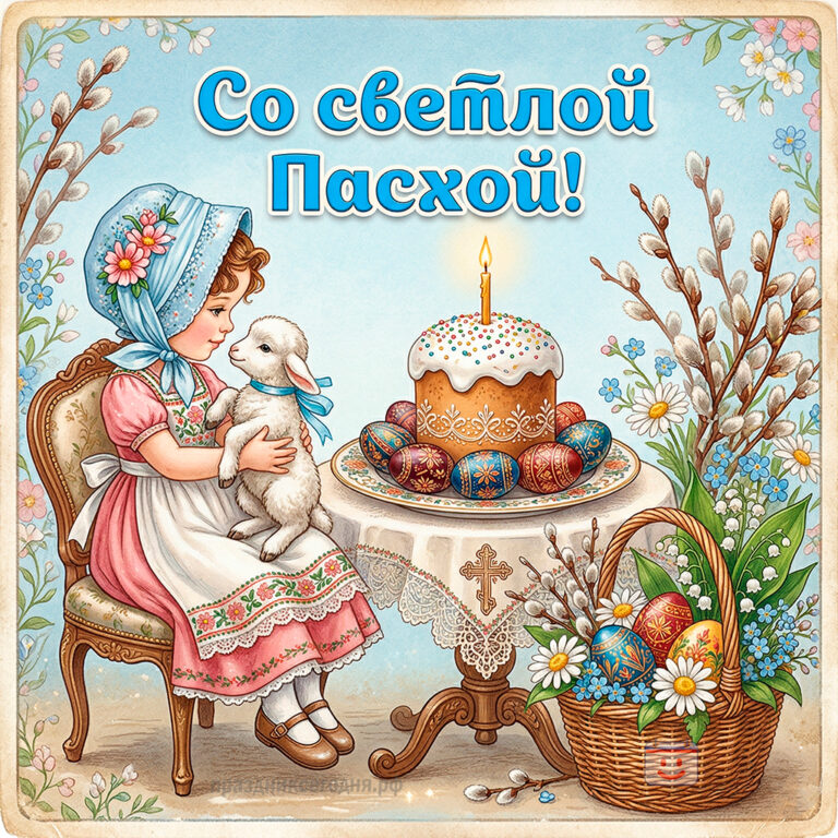 открытка ко дню Пасхи