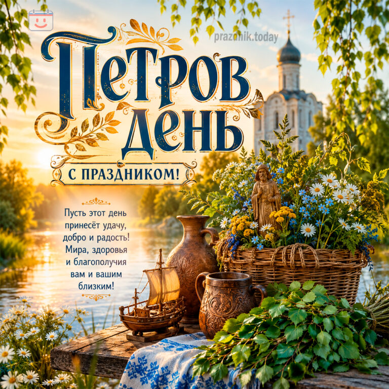 Открытка к Петрову дню (День Петра и Павла) 12 июля