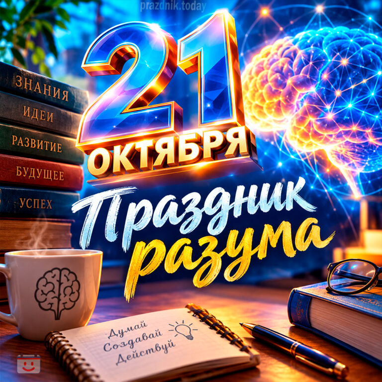 Открытка для праздника разума 21 октября