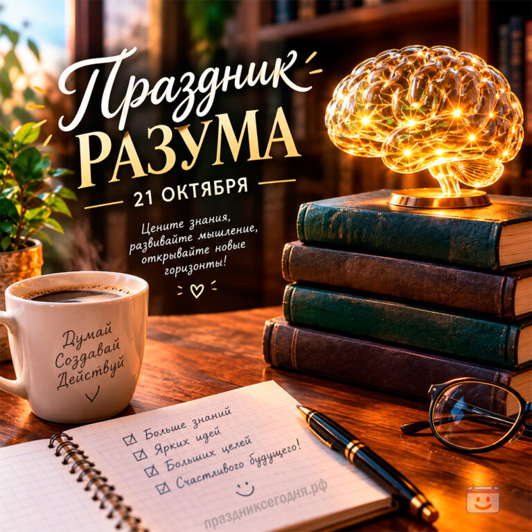 Открытка для праздника разума 21 октября