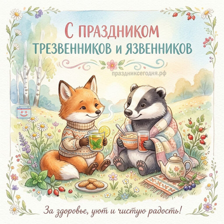 Открытка к празднику трезвенников и язвенников 2 июля