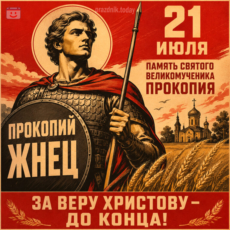 Открытка ко дню Прокопия Жнеца 21 июля