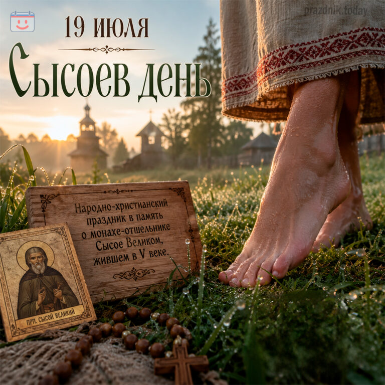 Открытка к Сысоевому дню 19 июля