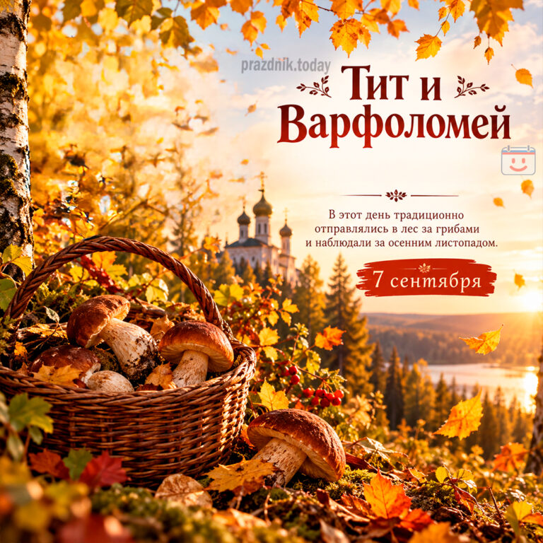 Открытка ко дню Тит Листопадник (Тит и Варфоломей) 7 сентября