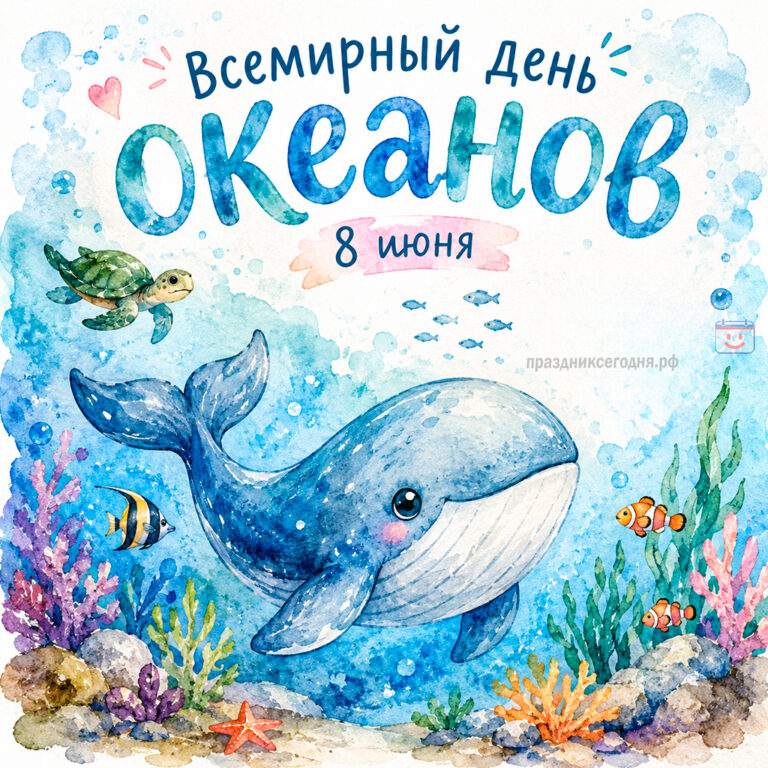 Открытка ко Всемирному дню океанов 8 июня