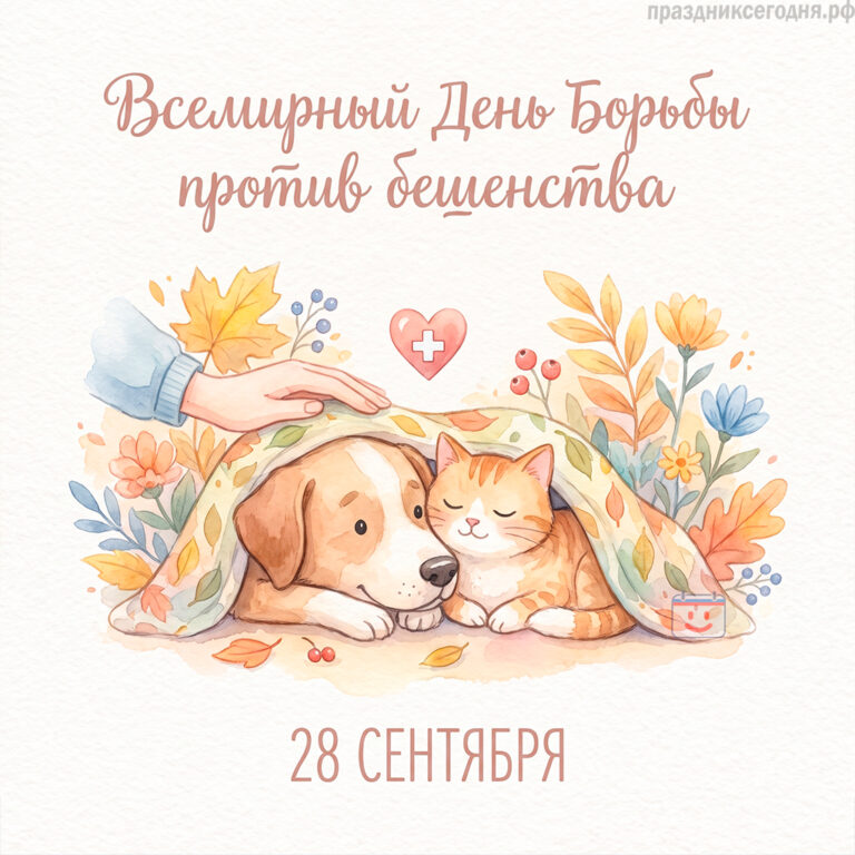Открытка ко Всемирному дню борьбы против бешенства 28 сентября