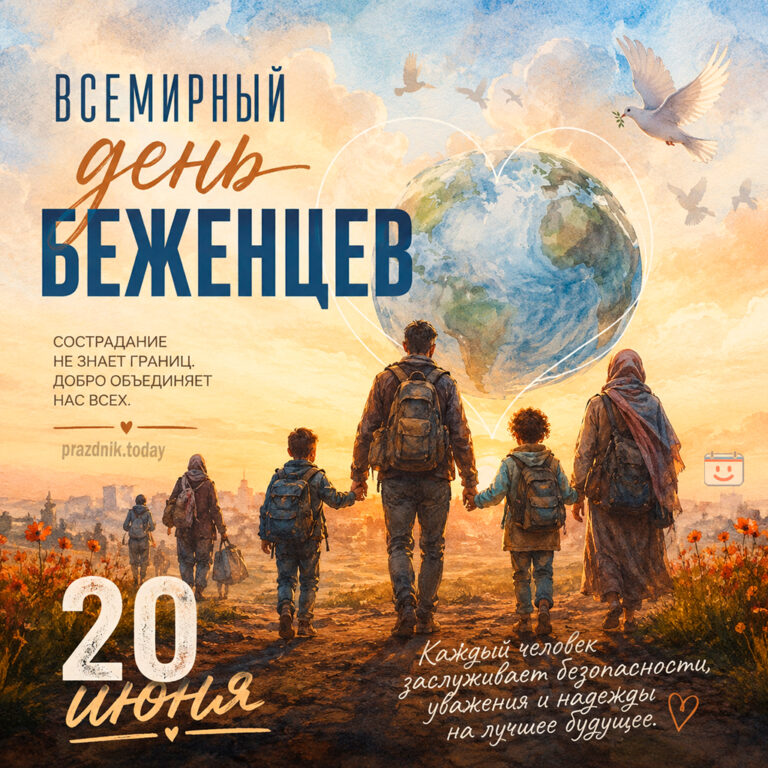 Открытка ко Всемирному дню беженцев 20 июня