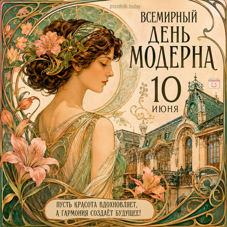 Открытка ко Всемирному дню модерна 10 июня