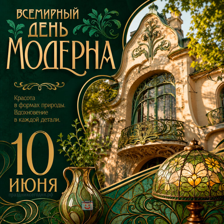 Открытка ко Всемирному дню модерна 10 июня
