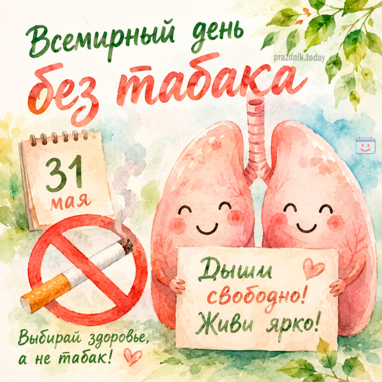 Открытка ко Всемирному дню без табака 31 мая