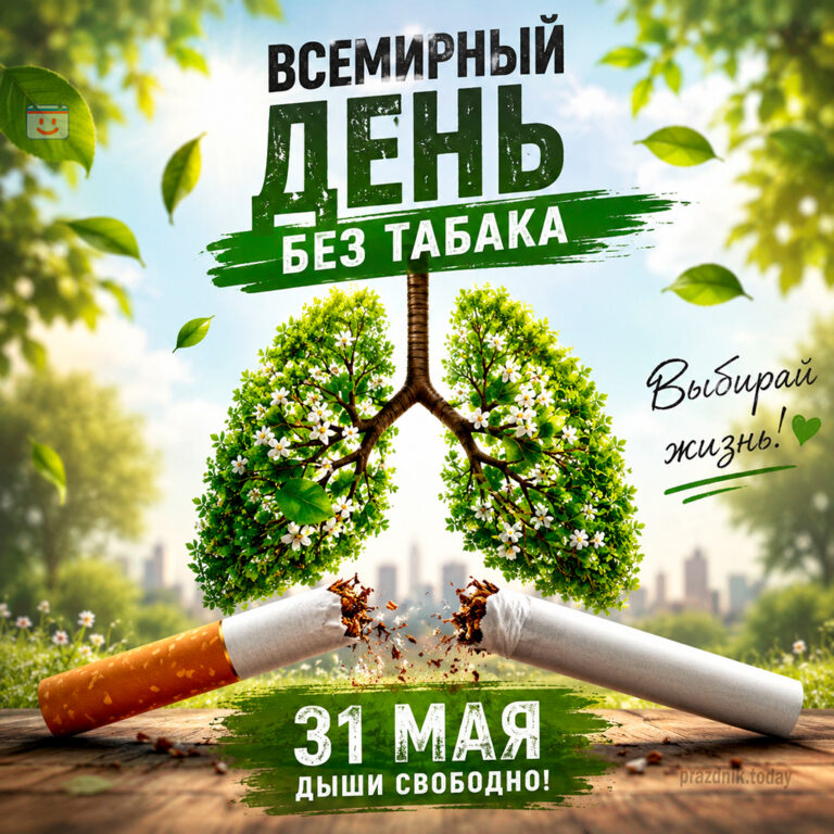 Открытка ко Всемирному дню без табака 31 мая
