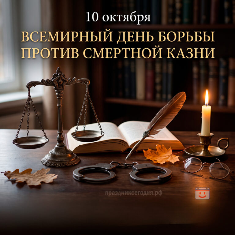 Открытка ко Всемирному дню борьбы против смертной казни 10 октября