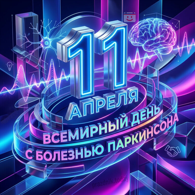 открытка со Всемирным днём борьбы с болезнью Паркинсона 11 апреля
